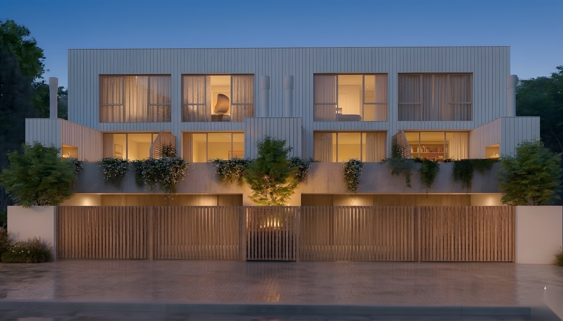 Vista nocturna exterior Limehouse Foresta — Olivos Buenos Aires